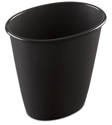 1.5 Gallon Black Oval Vanity Wastebasket