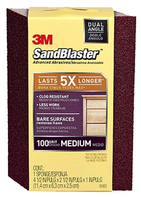 Sandblaster 150-Grit Dual-Angled Detail Sanding Sponge