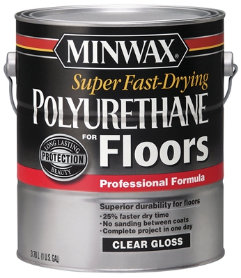 Floor Polyurethane, Super-Fast Drying, Gloss, 1-Gal.