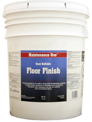 Floor Finish, Semi-Buffable, 5-Gal.