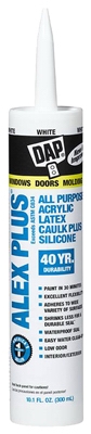 Alex Plus White Acrylic Latex Caulk, 10.1-oz.