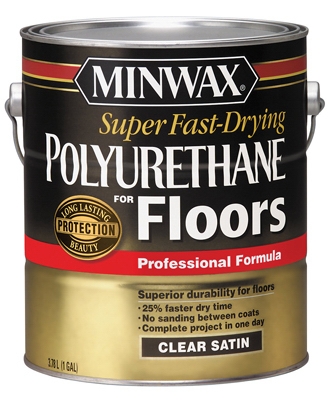 Floor Polyurethane, Super-Fast Drying, Satin, 1-Gal.