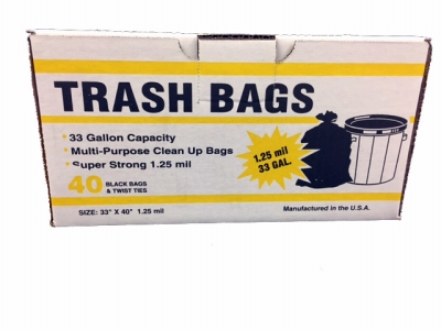 Large Trash Bags, 33-Gal., 40-Ct.