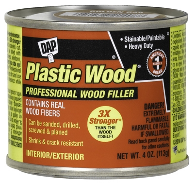 Plastic Wood Wood Filler, Natural Color Cellulose Fibre, 4-oz.