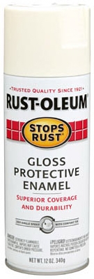 Stops Rust Spray Enamel, Canvas White Gloss, 12-oz.
