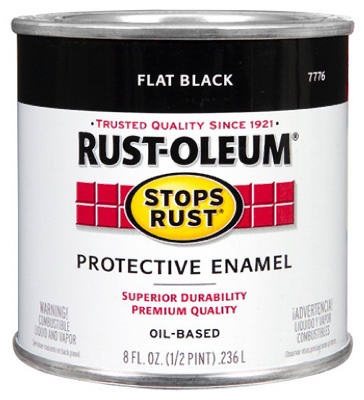 1/2-Pint Flat Black Stops Rust Enamel
