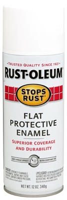Stops Rust Spray Enamel, Flat White, 12-oz.