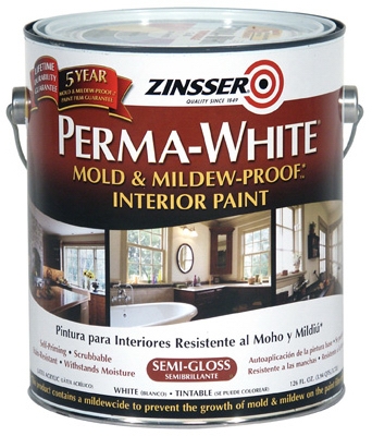 Mold & Mildew Proof Interior Paint, White Semi-Gloss, Gallon