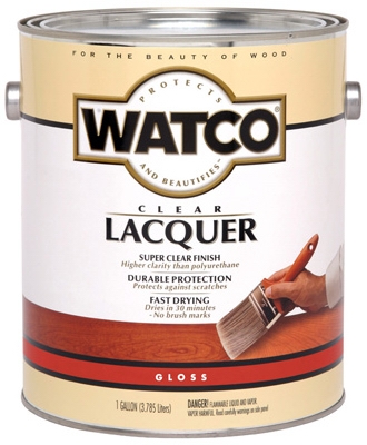 Lacquer Wood Finish, Clear Gloss, 1-Gal.