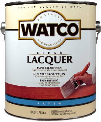 Lacquer Wood Finish, Clear Satin, 1-Gal.