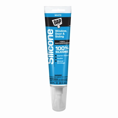 Silicone Rubber Sealant, White, 2.8-oz.