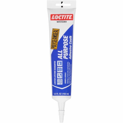 Polyseamseal All Purpose Adhesive Caulk, White, 5.5-oz. Tube