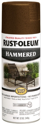 Stops Rust Hammered Spray Paint, Brown, 12-oz.