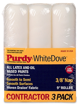 White Dove Paint Roller Covers, 3/8-In. Nap, 9-In., 3-Pk.