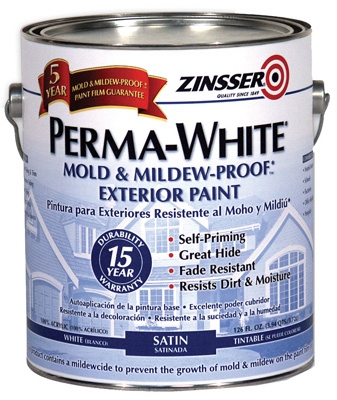 Satin Exterior Paint, 1-Gallon, White