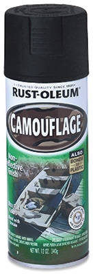 Camouflage Spray Paint, Black, 12-oz.