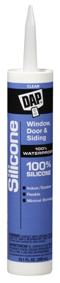 Silicone Rubber Sealant, Clear, 9.8-oz.