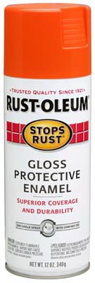 Stops Rust Spray Enamel, Orange Gloss, 12-oz.