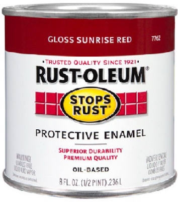 1/2-Pint Stops Rust  Gloss Sunrise Red Oil-Based Paint