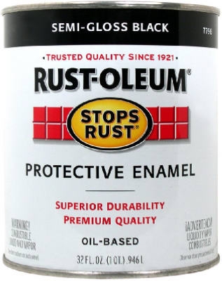 Qt. Stops Rust Black Semi-Gloss Oil-Based Paint