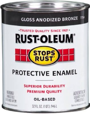 Qt. Stops Rust Anodized Bronze Semi-Gloss Oil-Based Paint