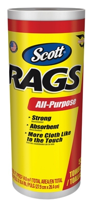 55-Count Scott Rags White Paper Towels