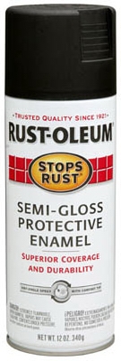 Stops Rust Spray Enamel, Black Semi-Gloss, 12-oz.