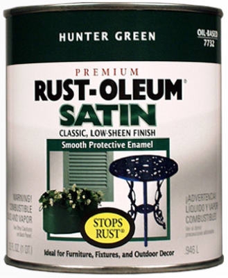 Qt. Hunter Green Satin Rust Preventative Brush-On Paint