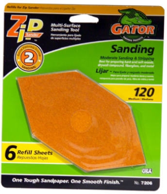 6-Pack Zip 120-Grit Sanding Refill Sheet