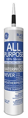 Silicone I All-Purpose Caulk, Black, 10.1-oz.