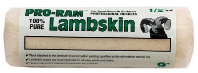 Paint Roller Cover, Lambskin, 1/2 x 9-In.