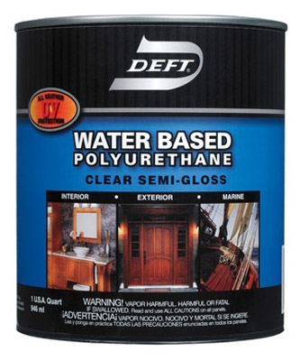 Polyurethane, Semi-Gloss, Interior & Exterior, Water-Base, 1-Qt.