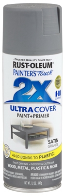 Painters Touch 2X Spray Paint, Satin Granite, 12-oz.