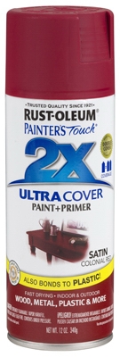 Painters Touch 2X Spray Paint, Satin Colonial Red, 12-oz.
