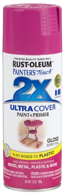 Painters Touch 2X Spray Paint,Gloss Berry Pink, 12-oz.