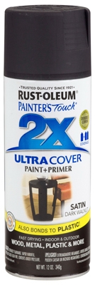 Painters Touch 2X Spray Paint, Satin Dark Walnut, 12-oz.