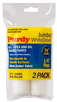 Jumbo Mini Roller Cover, White Dove, 4-1/2 x 1/4-In., 2-Pk.