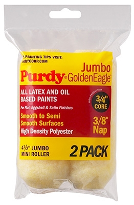 Jumbo Mini Roller Cover, Golden Eagle, 4-1/2 x 3/8-In., 2-Pk.