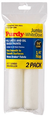 Jumbo Mini Roller Cover, White Dove, 6-1/2 x 1/4-In., 2-Pk.