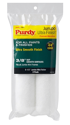 Jumbo Mini Roller Cover, Ultra Finish, 6-1/2 x 3/8-In., 2-Pk.