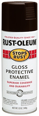Stops Rust Spray Paint, Gloss, Dark Walnut, 12-oz.