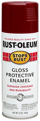 Stops Rust Spray Paint, Gloss, Burgundy, 12-oz.