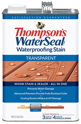 Waterproofing Stain, Transparent, Sequoia Red, 1-Gal.