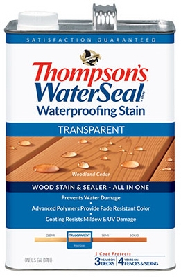 Waterproofing Stain, Transparent, Woodland Cedar, 1-Gal.