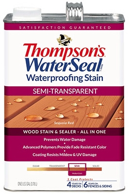 Waterproofing Stain, Semi-Transparent, Sequoia Red, 1-Gal.