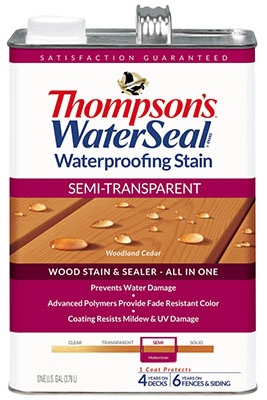 Waterproofing Stain, Semi-Transparent, Woodland Cedar, 1-Gal.