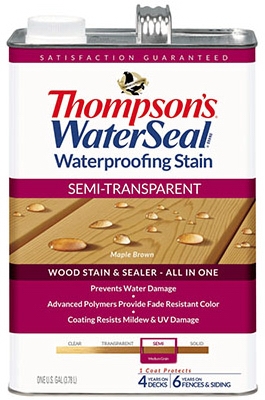Waterproofing Stain, Semi-Transparent, Maple, 1-Gal.