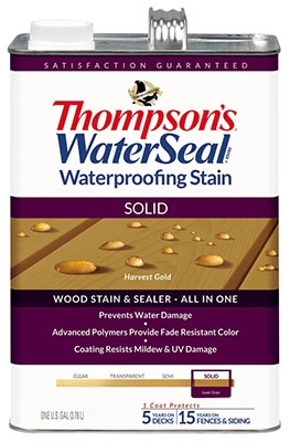 Waterproofing Stain, Solid, Harvest Gold, 1-Gal.