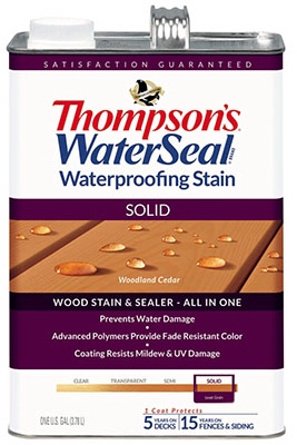 Waterproofing Stain, Solid, Woodland Cedar, 1-Gal.