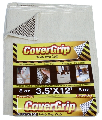 Safety Drop Cloth, Slip Resistant, 3.5 x 12-Ft.